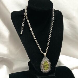 Tear Drop Shaped Abalone Pendant Necklace